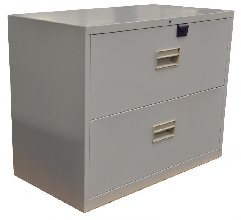 Light-Gray Legal Lateral File Cabinet with Two Drawers