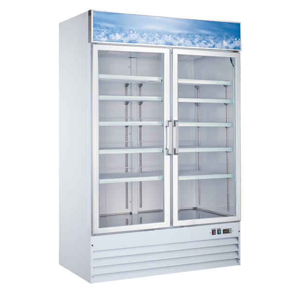 53″ Freezer 2 Glass Door Glass White 45 cu.ft / 1270 L