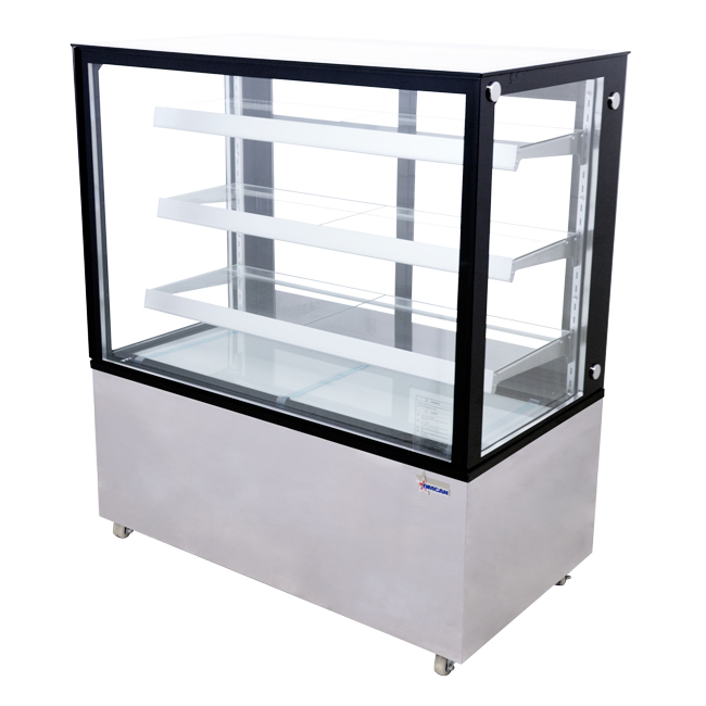 48″ Square Glass Floor Refrigerated Display Case, 18.71 cu. ft. (530 Liter)