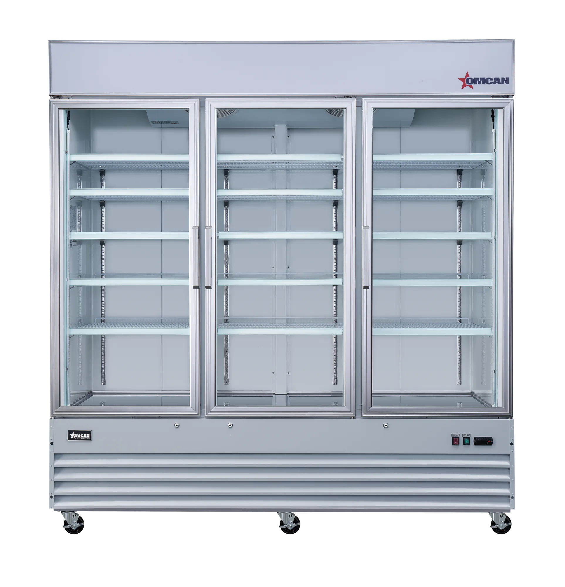 78″ Three (3) Swing Glass Door Display Refrigerator, 53 cu.ft. (1500 L), White