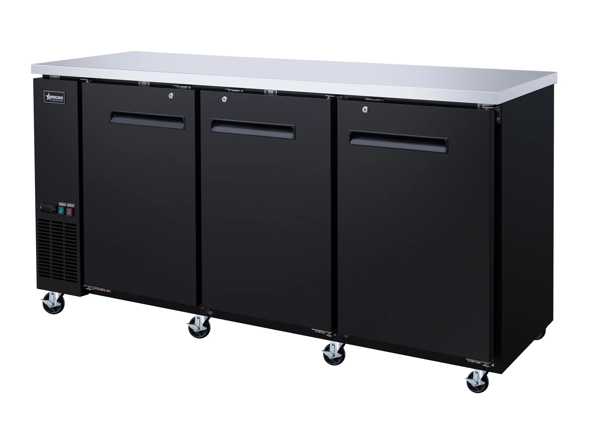 73″ Solid 3-Door Back Bar Cooler, 18.5 cu. ft. (525 L) – Black