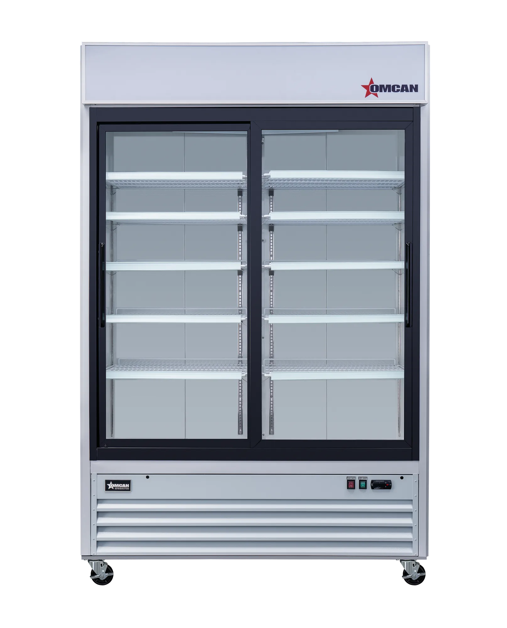 53″ Two (2) Glass Door Sliding Display Refrigerator, 45 cu. ft. (1274 L), White