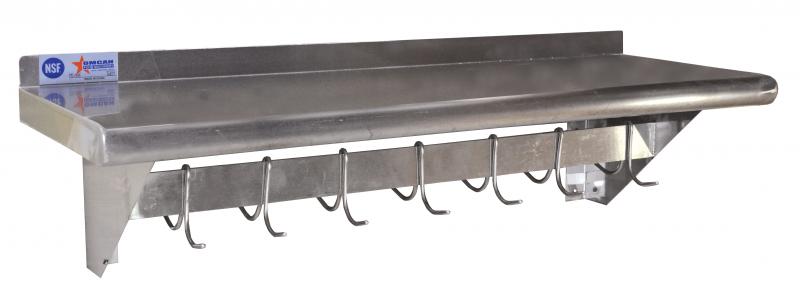 12″ x 60″ Stainless Steel Pot Rack with Shelf