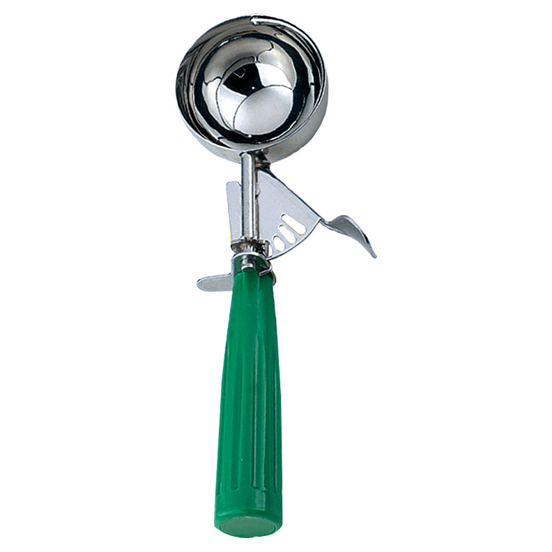 3 1/4 oz Ice Cream Disher with Green Plastic Handle (Size 12)