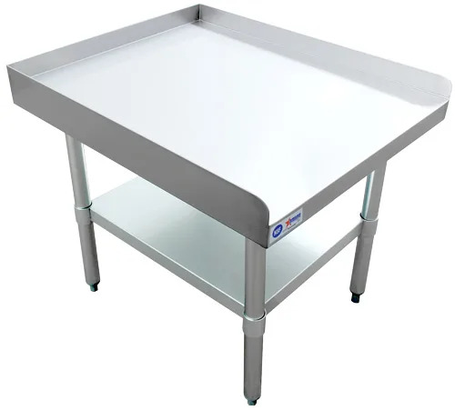 30″ x 24″ 18 Gauge 430 Stainless Steel Equipment Stand with Stainless Steel Undershelf and Legs