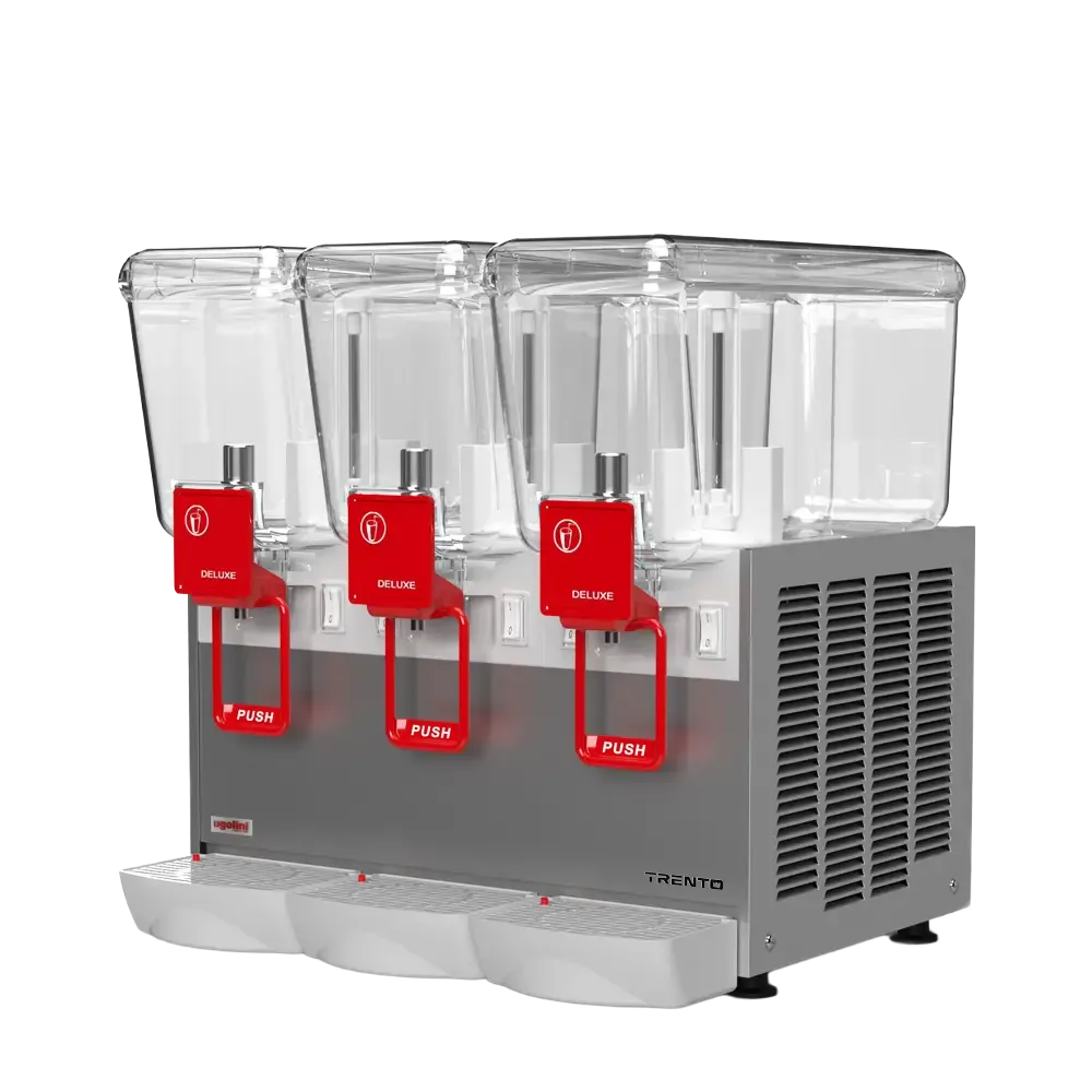 Ugolini Arctic Deluxe 3 x 3 Gallon (3 x 12 Liter) Agitator (Paddle Mix) Triple Bowl Refrigerated Juice Dispenser | Trento