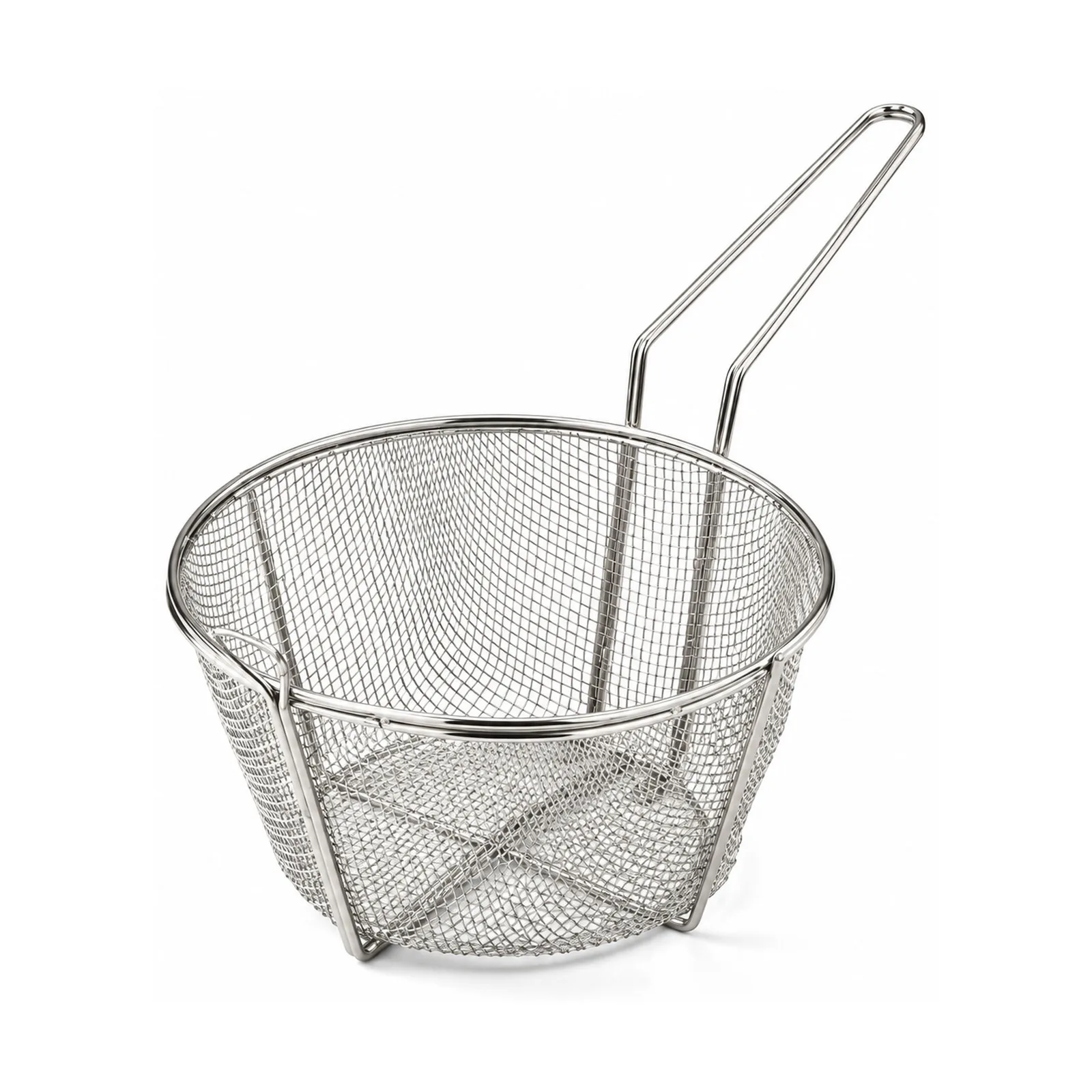 8 1/2″ x 4 1/4″ Round Wire Fry Basket 4 Mesh with 7″ Handle