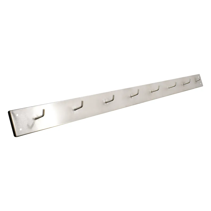 3″ x 48″ Stainless Steel Multi-Utility Hook Rack with 8 Hooks