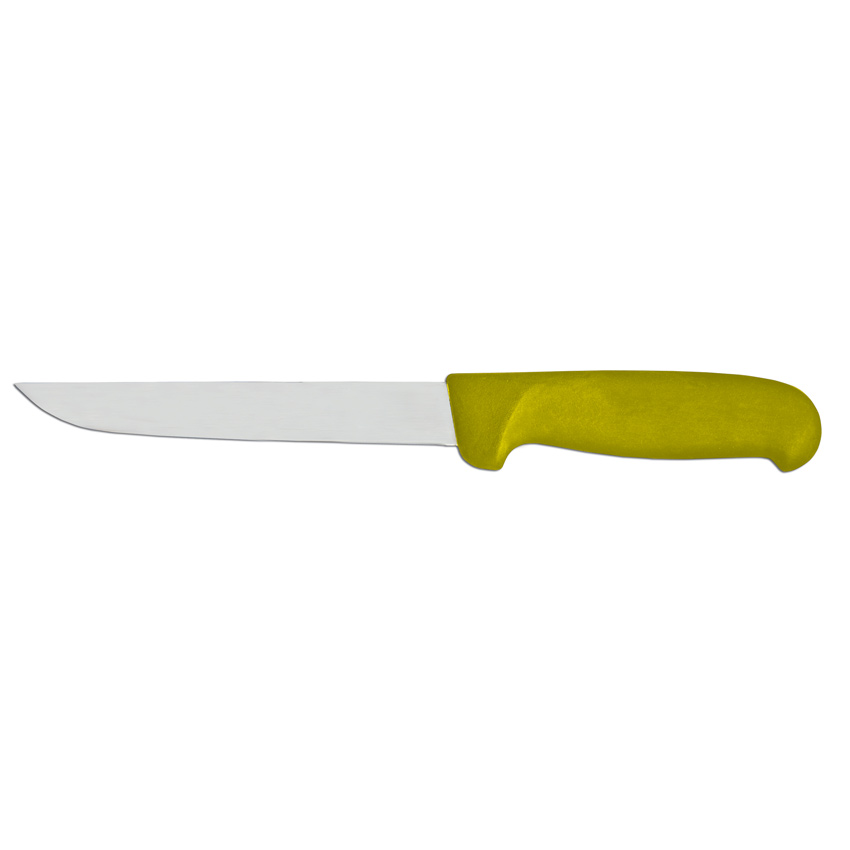 6-inch Straight Blade Boning Knife with Yellow Super Fiber Handle