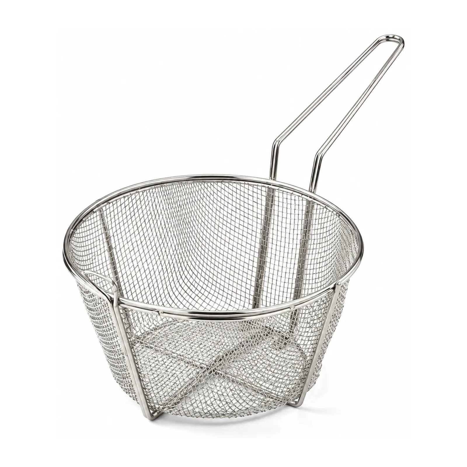 10 1/2″ x 6″ Round Wire Fry Basket 6 Mesh with 9″ Handle