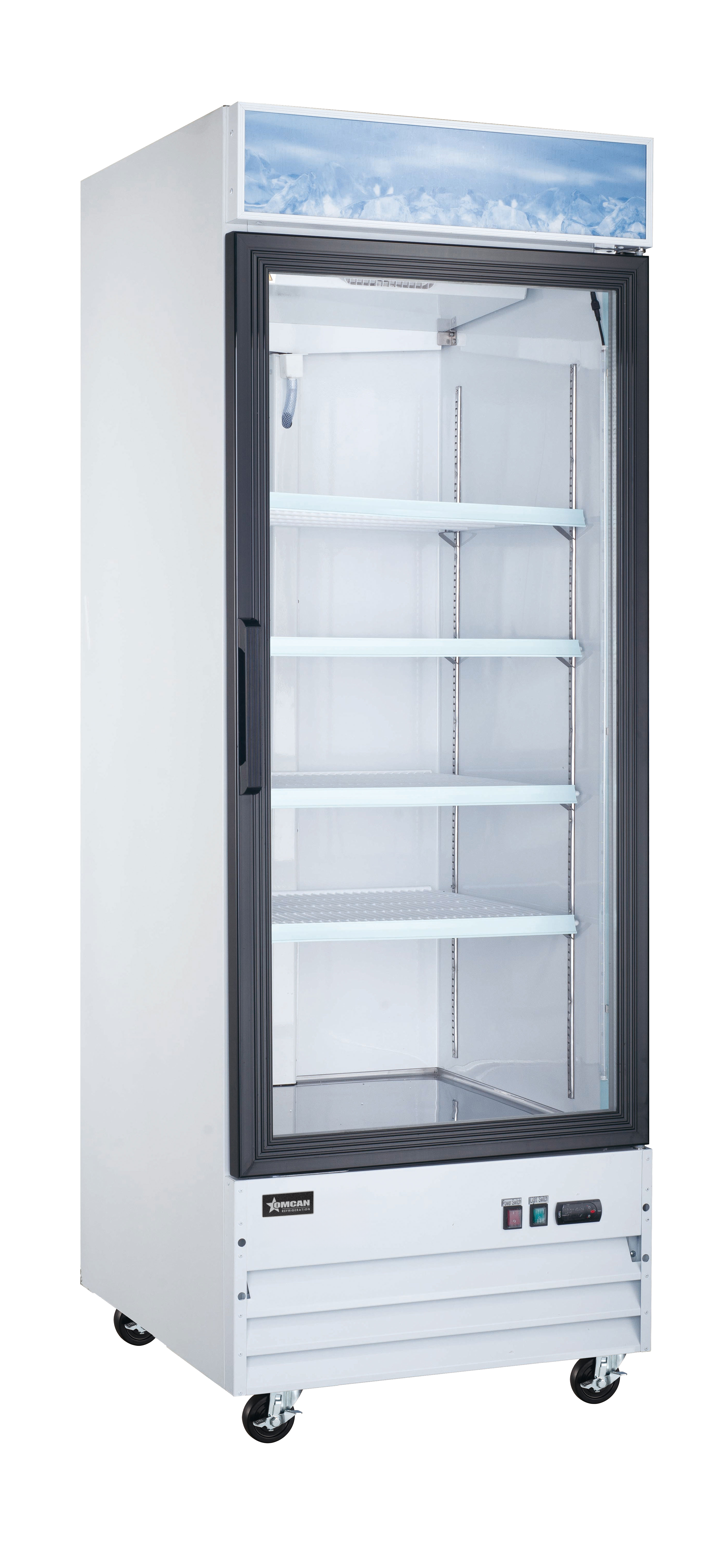 28″ One (1) Glass Door Display Refrigerator with Lightbox, 23 cu.ft. (651 L), White