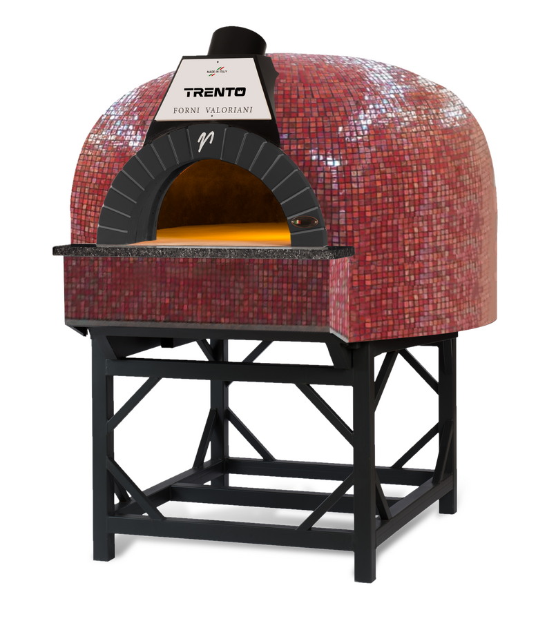 Trento Valoriani Igloo 120 Gas and Wood Fired Pizza Oven, Red Mosaic – 100,000 BTU