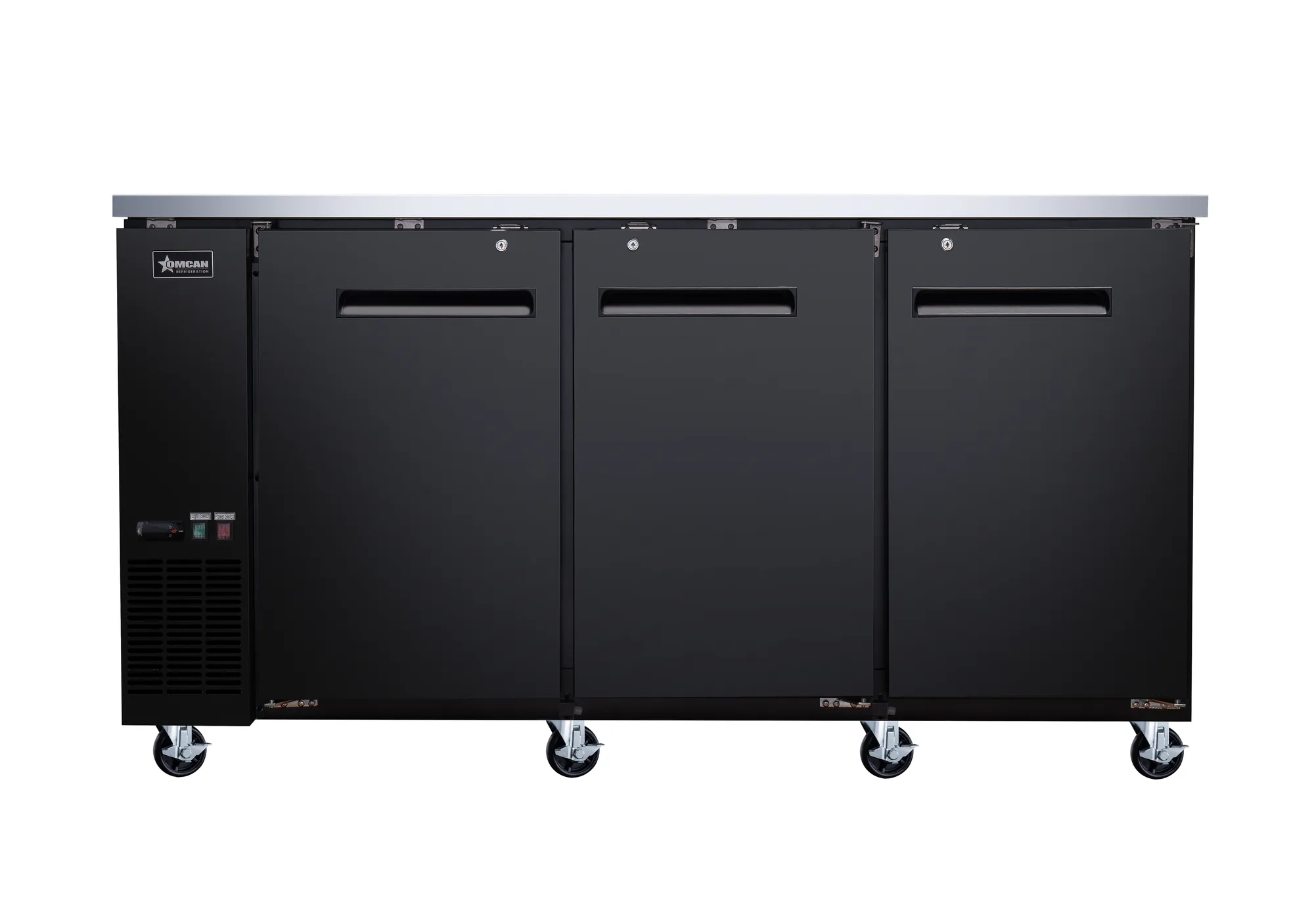 73″ Solid 3-Door Back Bar Cooler, 18.5 cu. ft. (525 L) – Black
