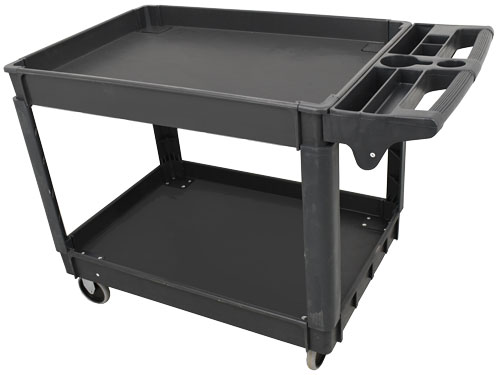 Heavy-Duty Dark Gray Utility Cart with Extended Handle 46″ x 25.6″ x 33″