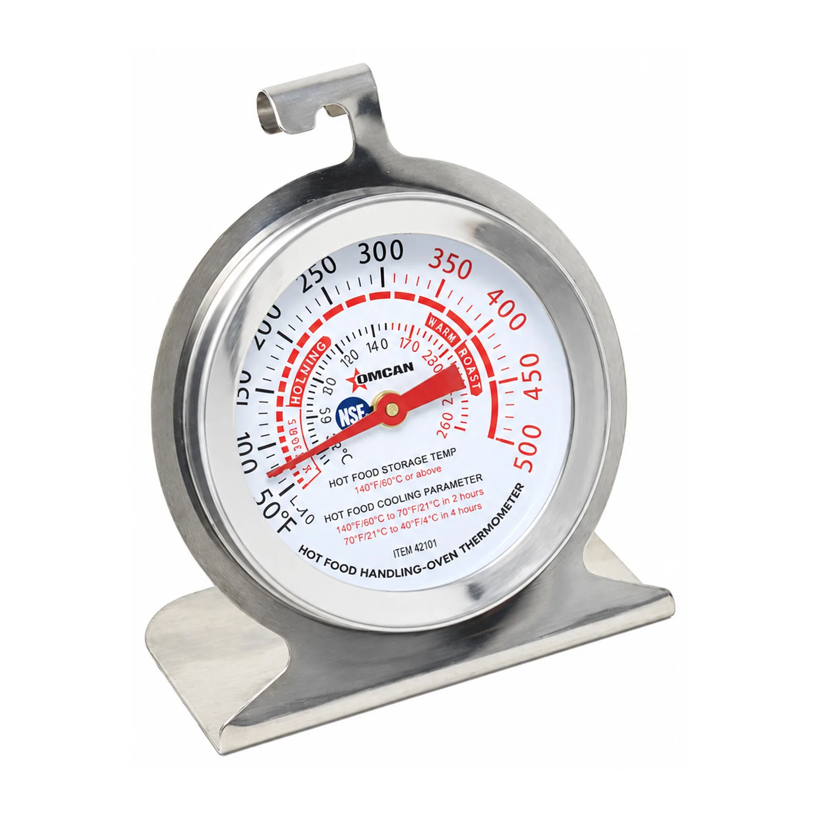 Oven Thermometer with Built-in Hanging Hook and Standing Panel