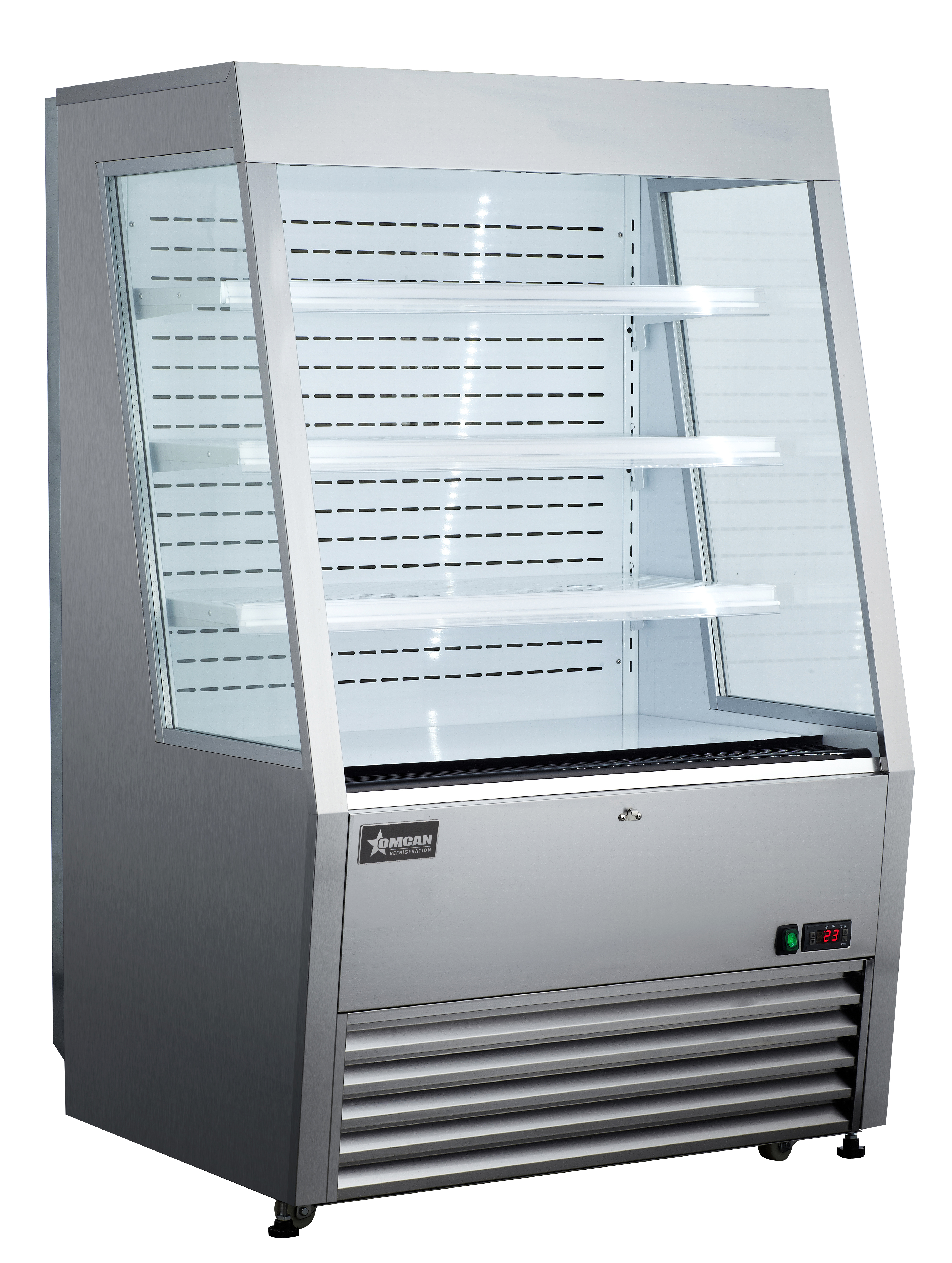36″ Three (3) Shelf Grab-and-Go Open Refrigerated Self-Serve Display Case, 13.77 cu.ft. (390 L), Stainless Steel