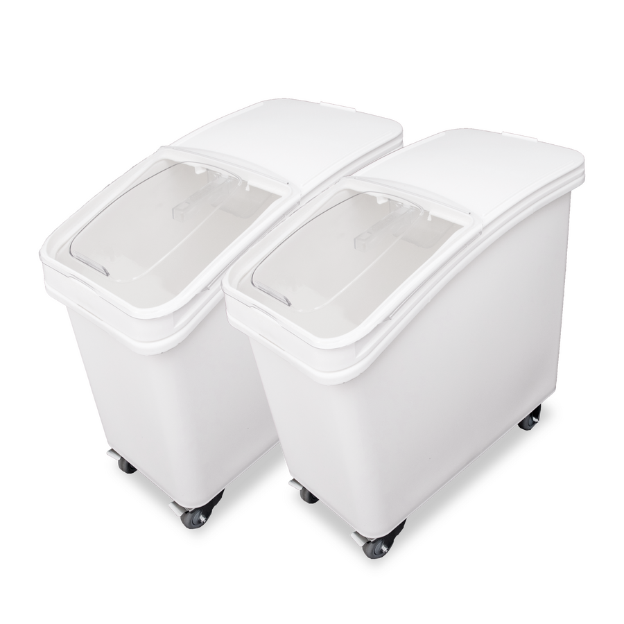 27 Gallon (102 Liter) Ingredient Bin with Sliding Lid and Scoop (Pack of 2)