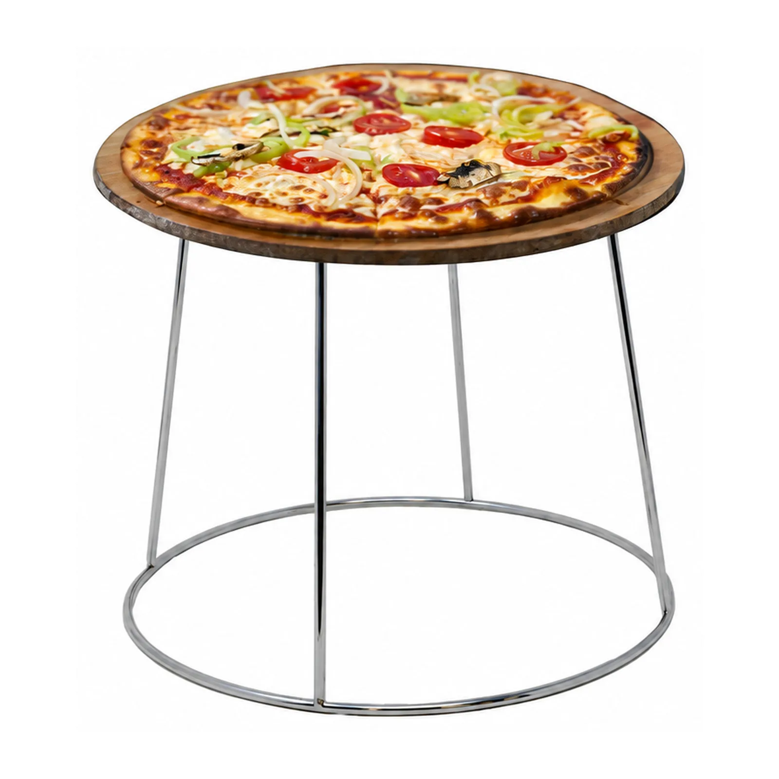 7″ Chrome-Plated Steel Pizza Riser Stand