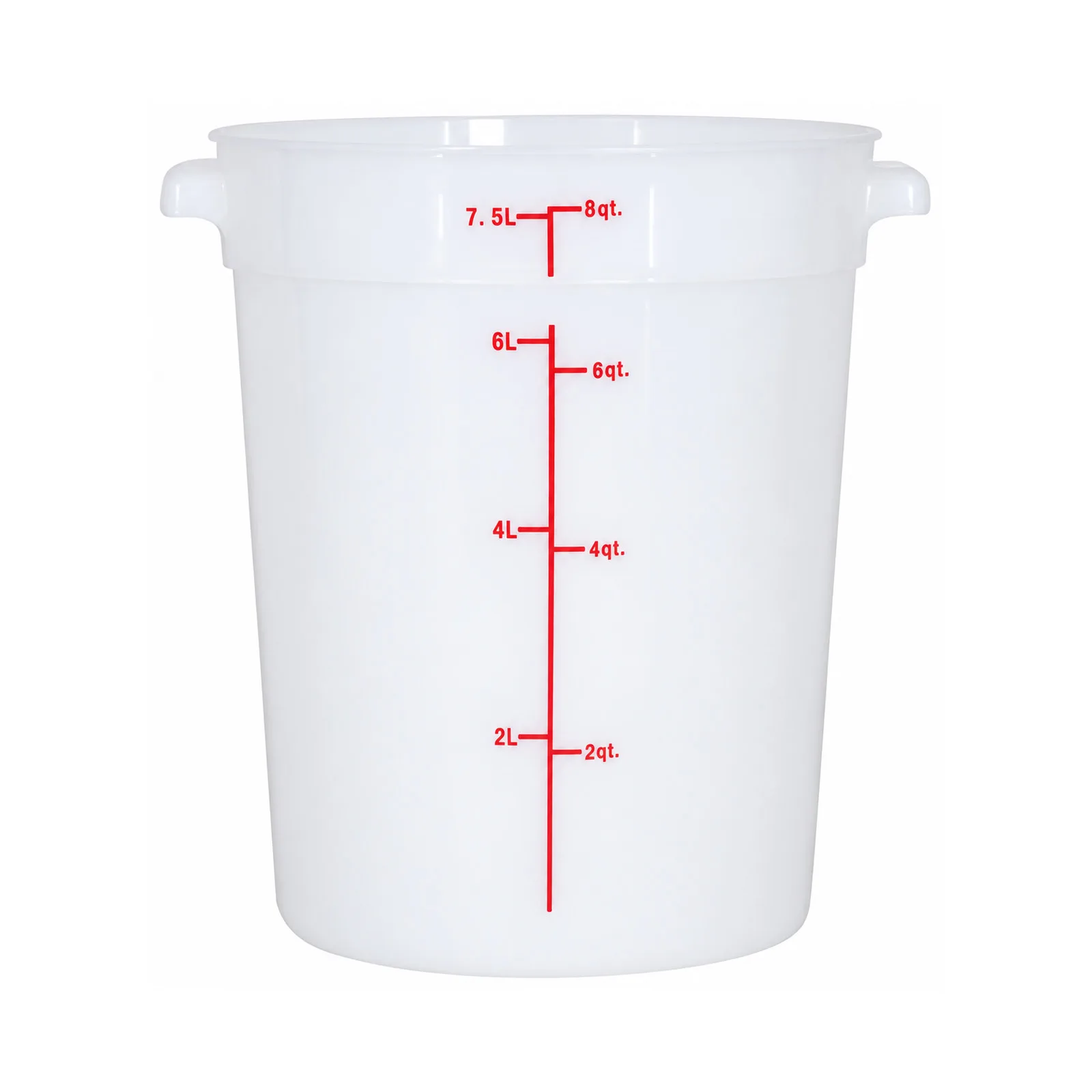 8 qt Polypropylene White Round Food Storage Container