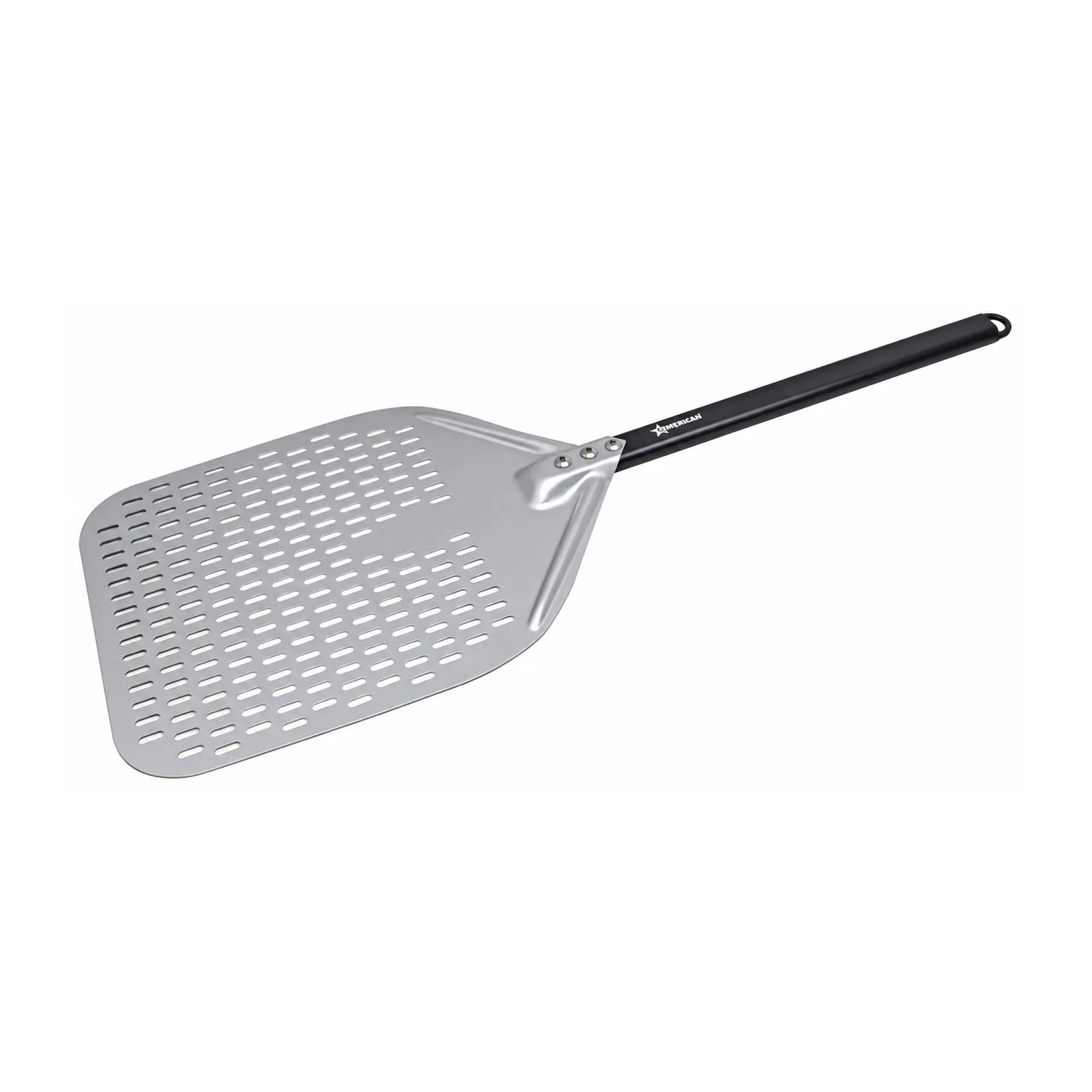 59″ Perforated Aluminum Pizza Peel with 12″ x 15 3/4″ Rectangular Blade