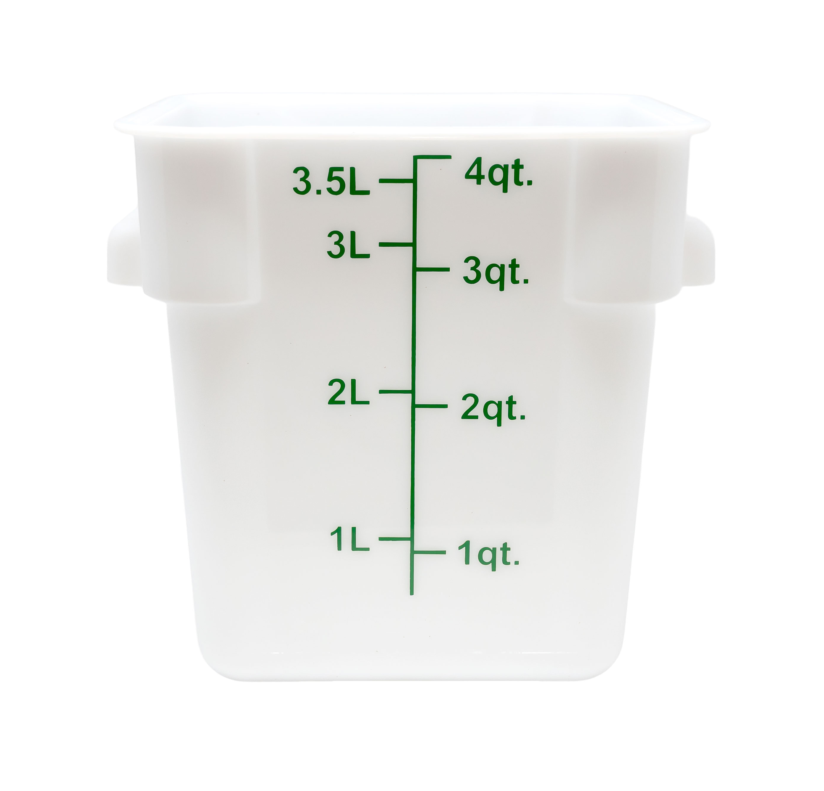 4 qt Polypropylene White Square Food Storage
