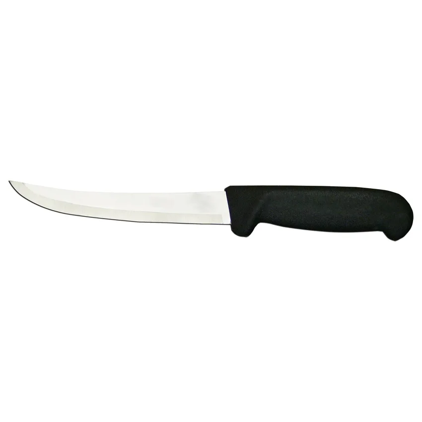 6″ Curved Blade Boning Knife with Black Polypropylene Handle