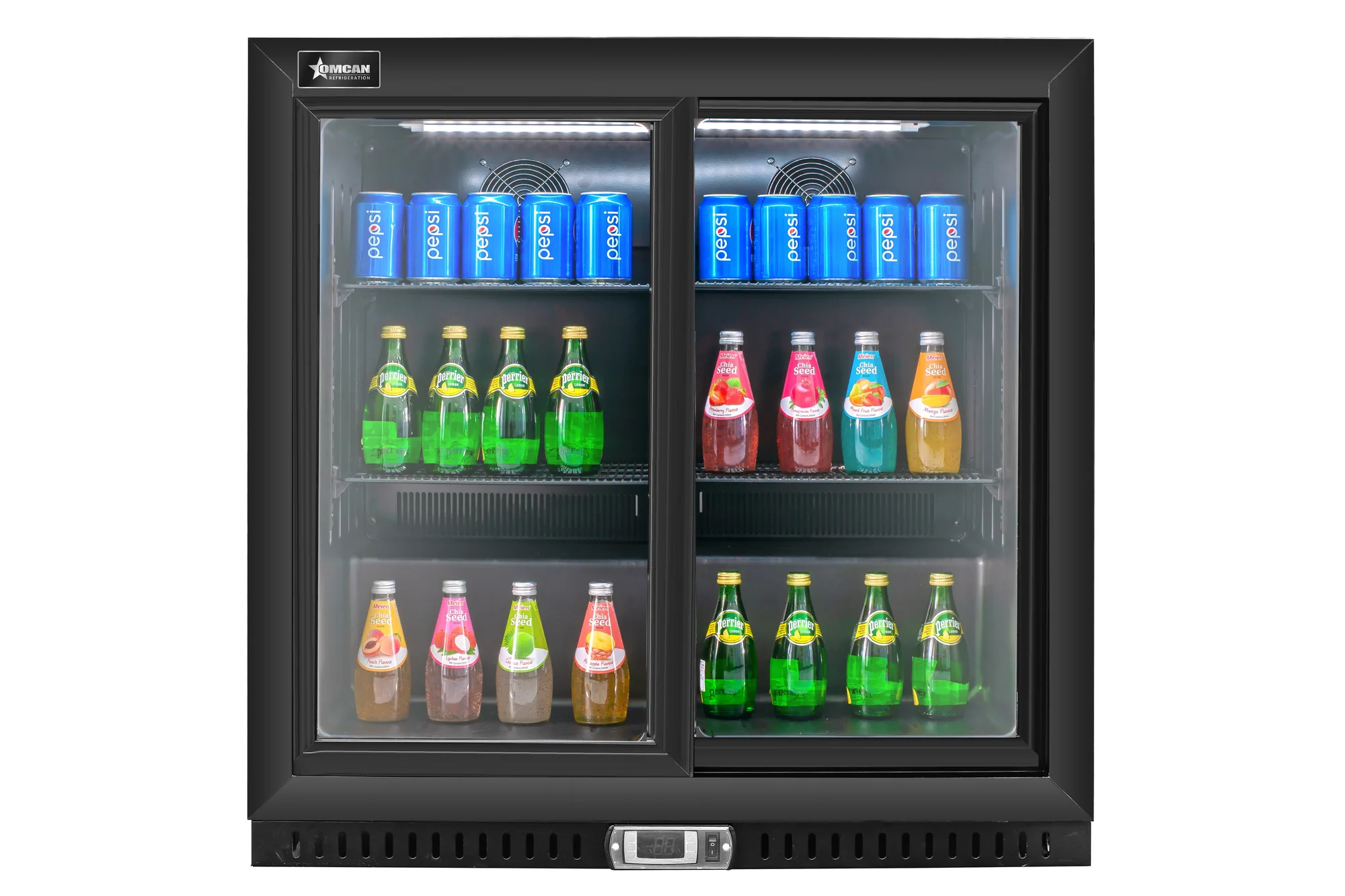 36″ One (1) Sliding Door Back Bar Beverage Cooler with Lock, 7.5 cu. ft. (212 L), Black