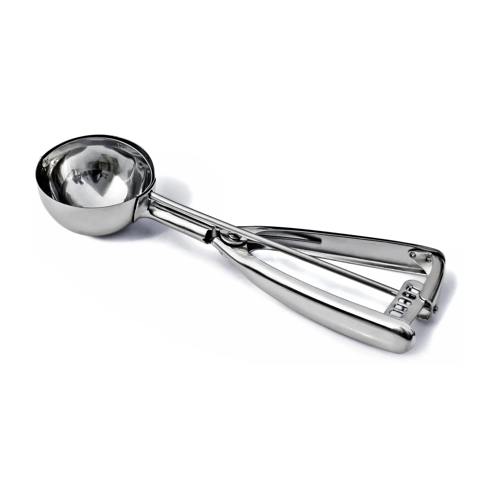 #12 Stainless Steel Squeeze Handle Ice Cream Scoop Disher – 3 1/4 oz