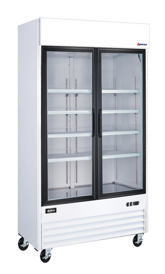 40" White Glass Door Merchandiser Refrigerator, 2 Swing Doors, 31.5 cu. ft. (892 L) Capacity