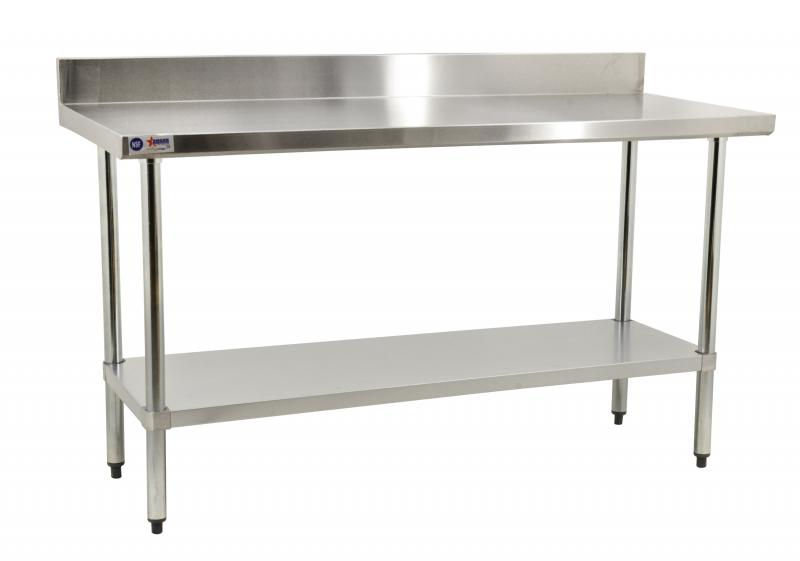 Elite Series 24″ x 60″ Stainless Steel Worktable with 4″ Backsplash