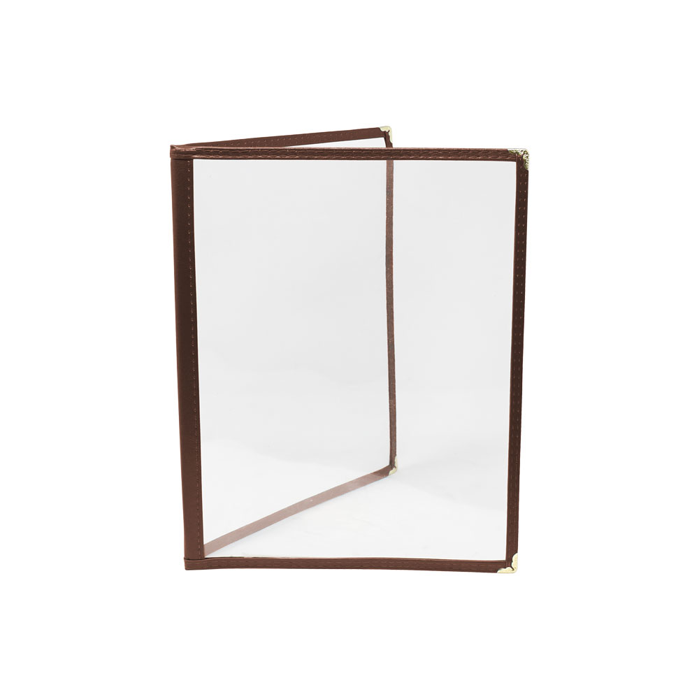 Double-Fold Brown Menu Holder