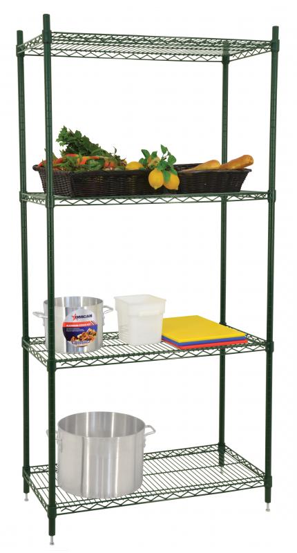 24″ D x 36″ W x 72″ H Dark Green Epoxy Shelving Kit