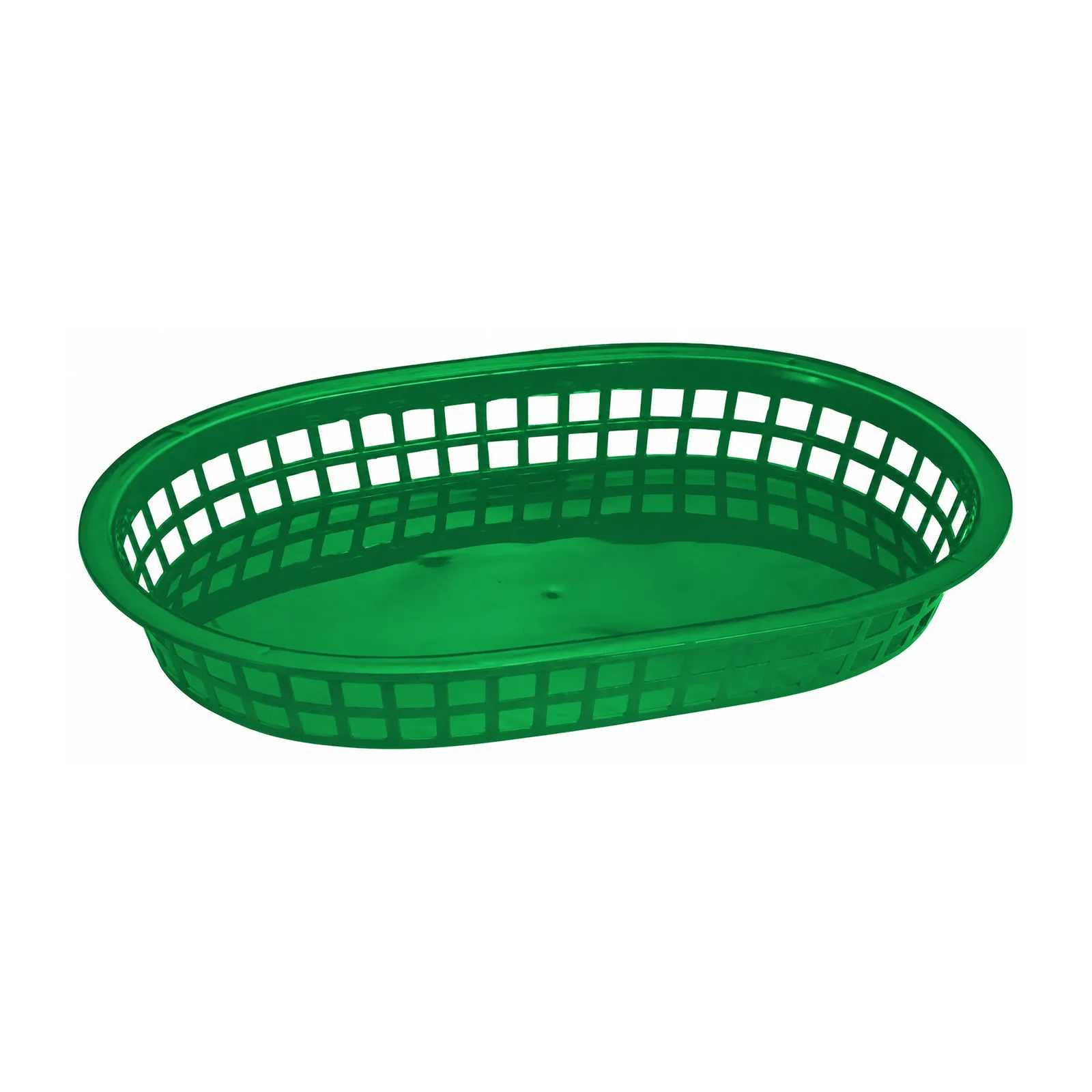 10″ x 7″ Plastic Oval Fast Food Serving Basket – Green