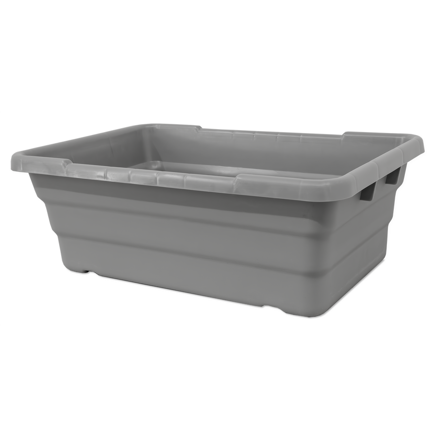 Gray Stackable Meat Lug / Tote Box 25″ x 16″ x 8-1/2″ NSF