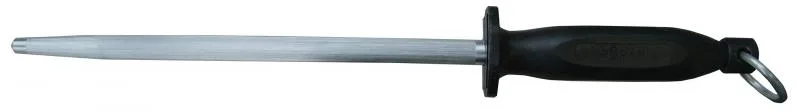12″ Round Sharpening Steel with Black Handle