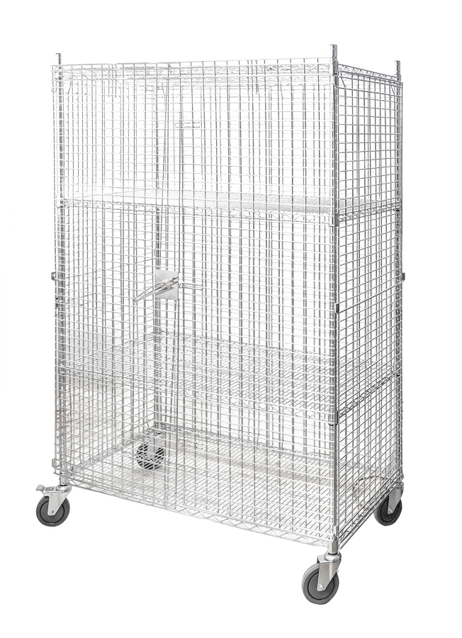 Mobile Security Cage (Panels Only) Chrome, 60″ x 24″ x 61″, NSF