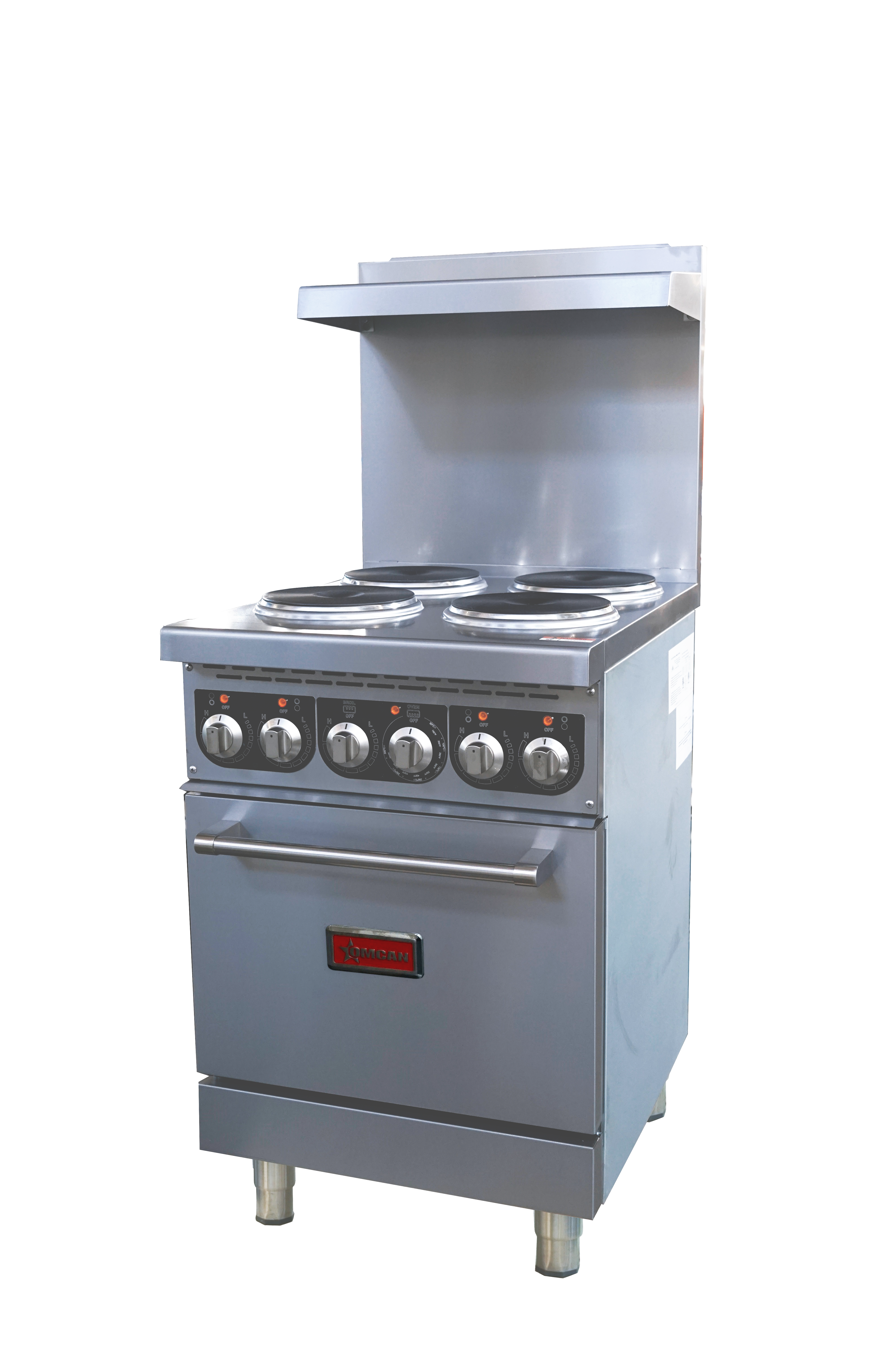 24” Commercial Electric Range with 4 Burners and Standard Oven – 208V, 13kW, 3Ph
