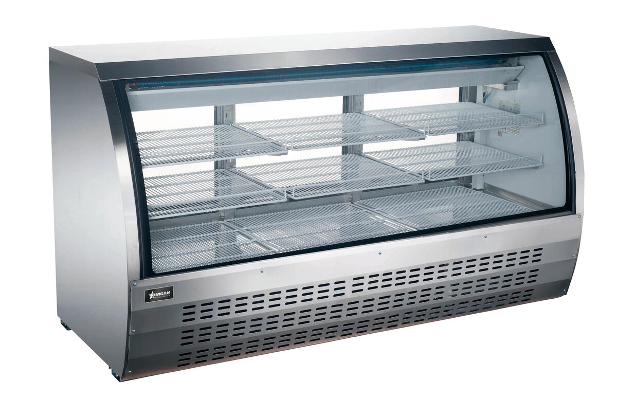 64″ Floor Refrigerated Showcase with Stainless Steel Exterior