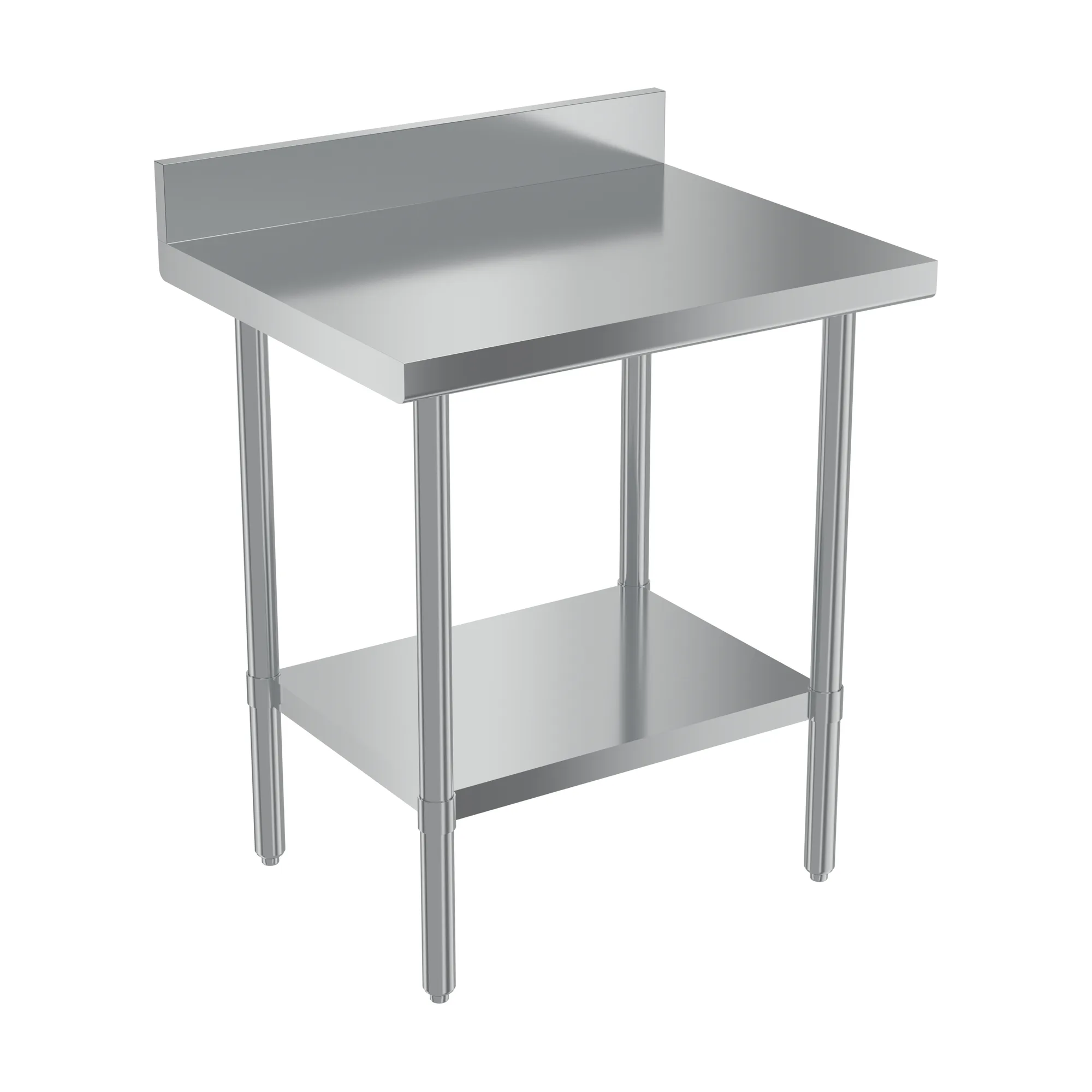 24″ x 30″ 20 Gauge 430 All Stainless Steel Work Table with Backsplash