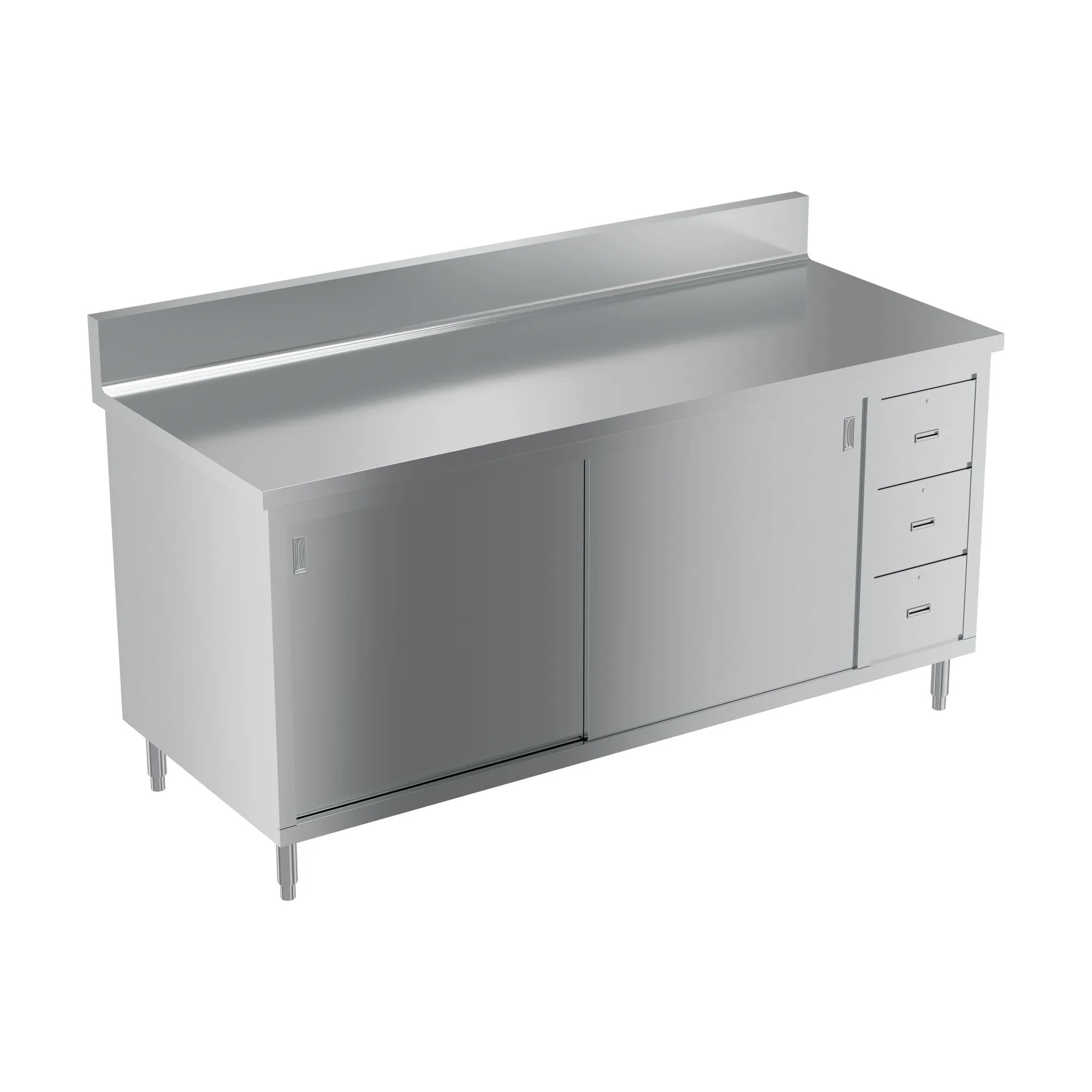 30″ x 72″ Worktable with Cabinet, Drawers, and Sliding Doors