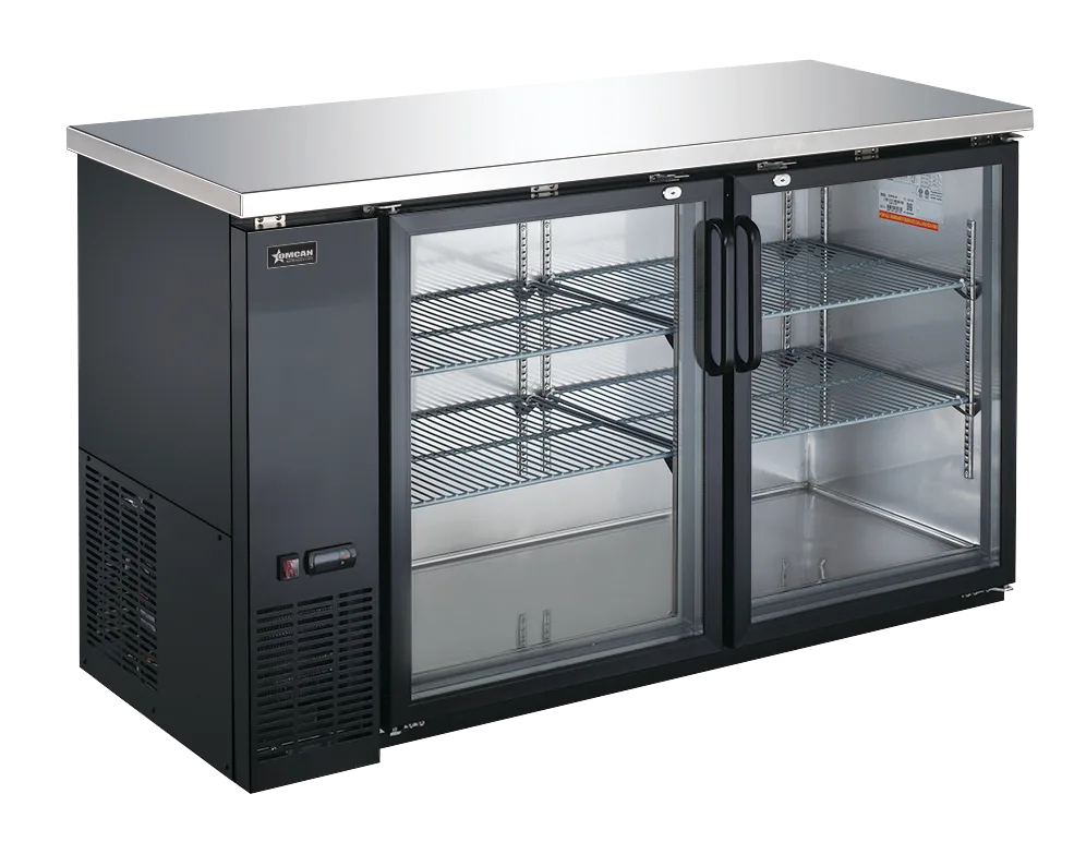 60″ Two (2) Glass Door Back Bar Cooler with Lock, 15.8 cu.ft. (446 L)