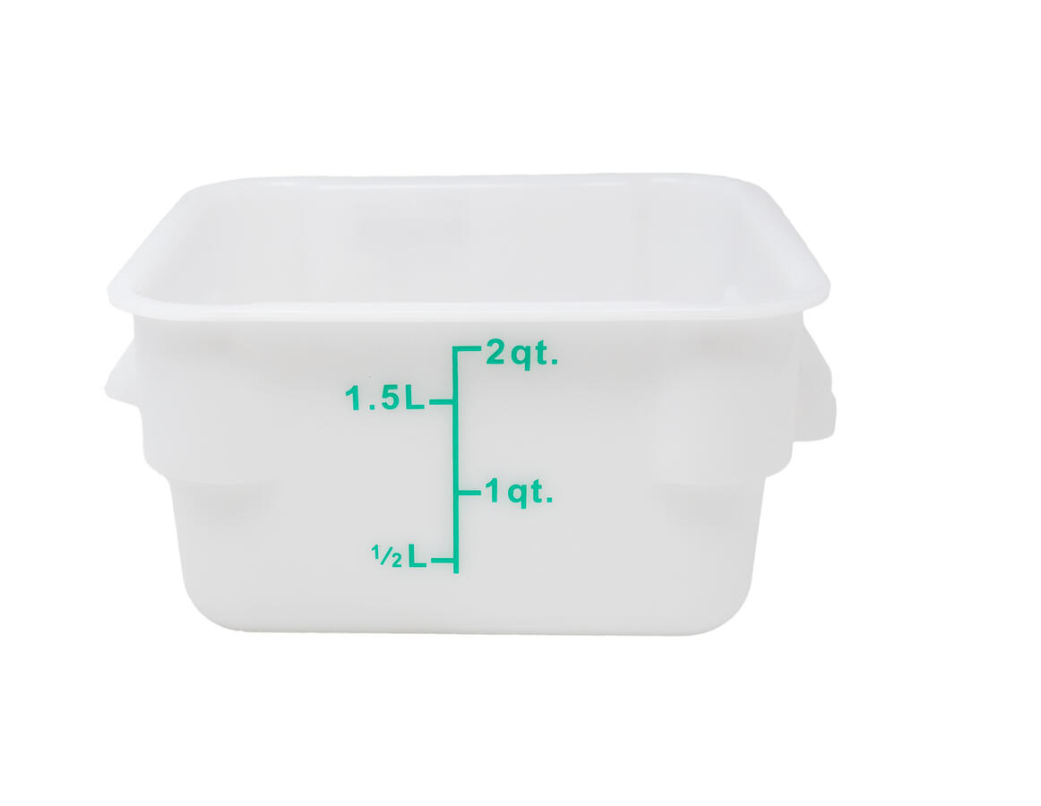 2 QT White Square Food Storage Container