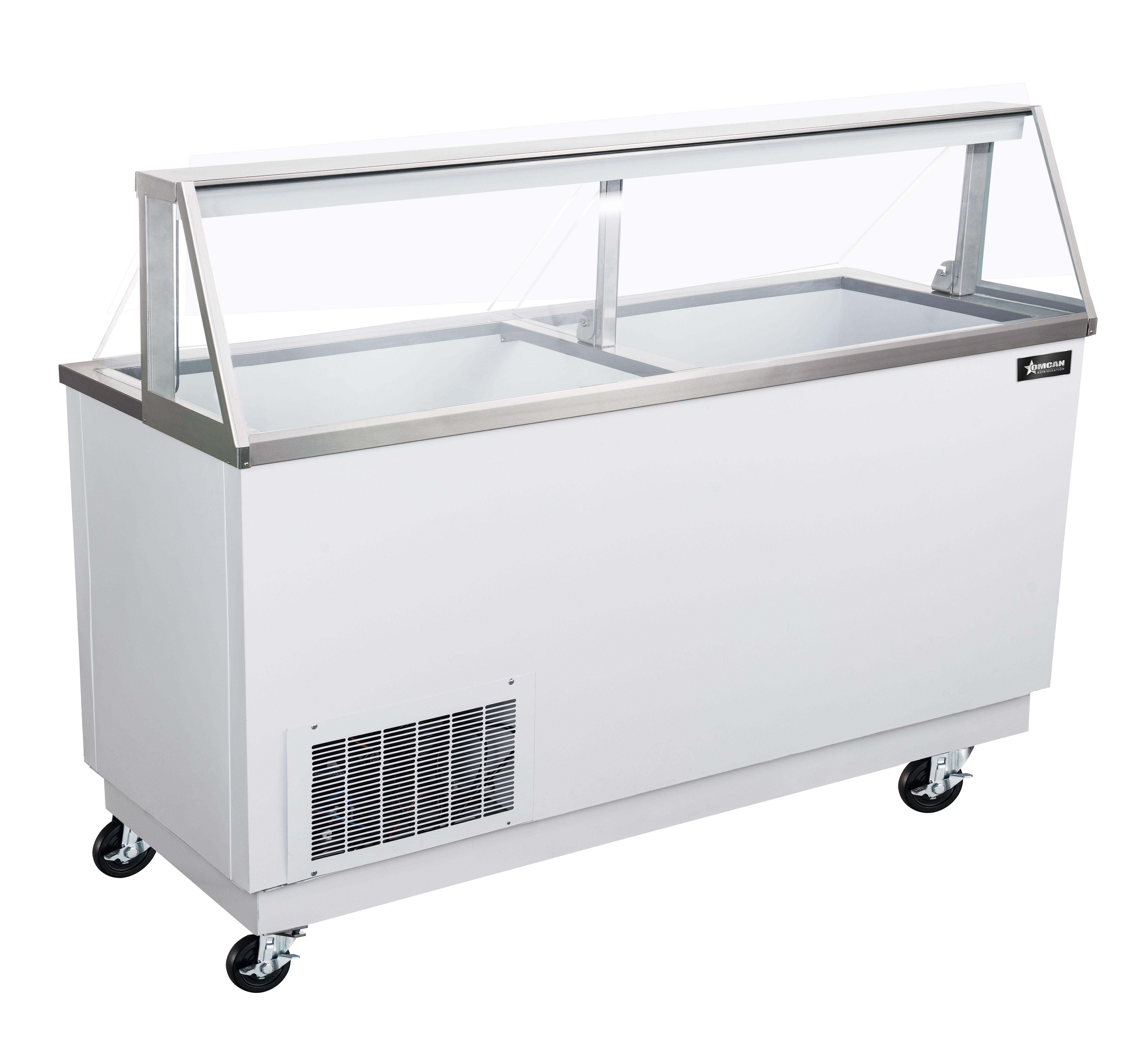 89” Ice Cream Dipping Display with Sneeze Guard