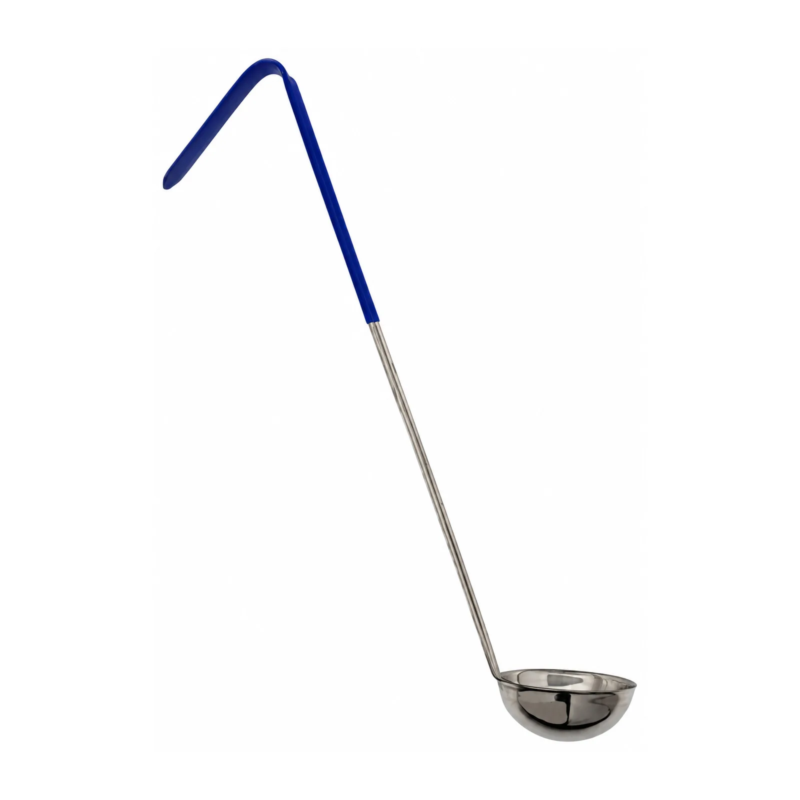 8 oz One-Piece Stainless Steel Ladle with Blue Handle
