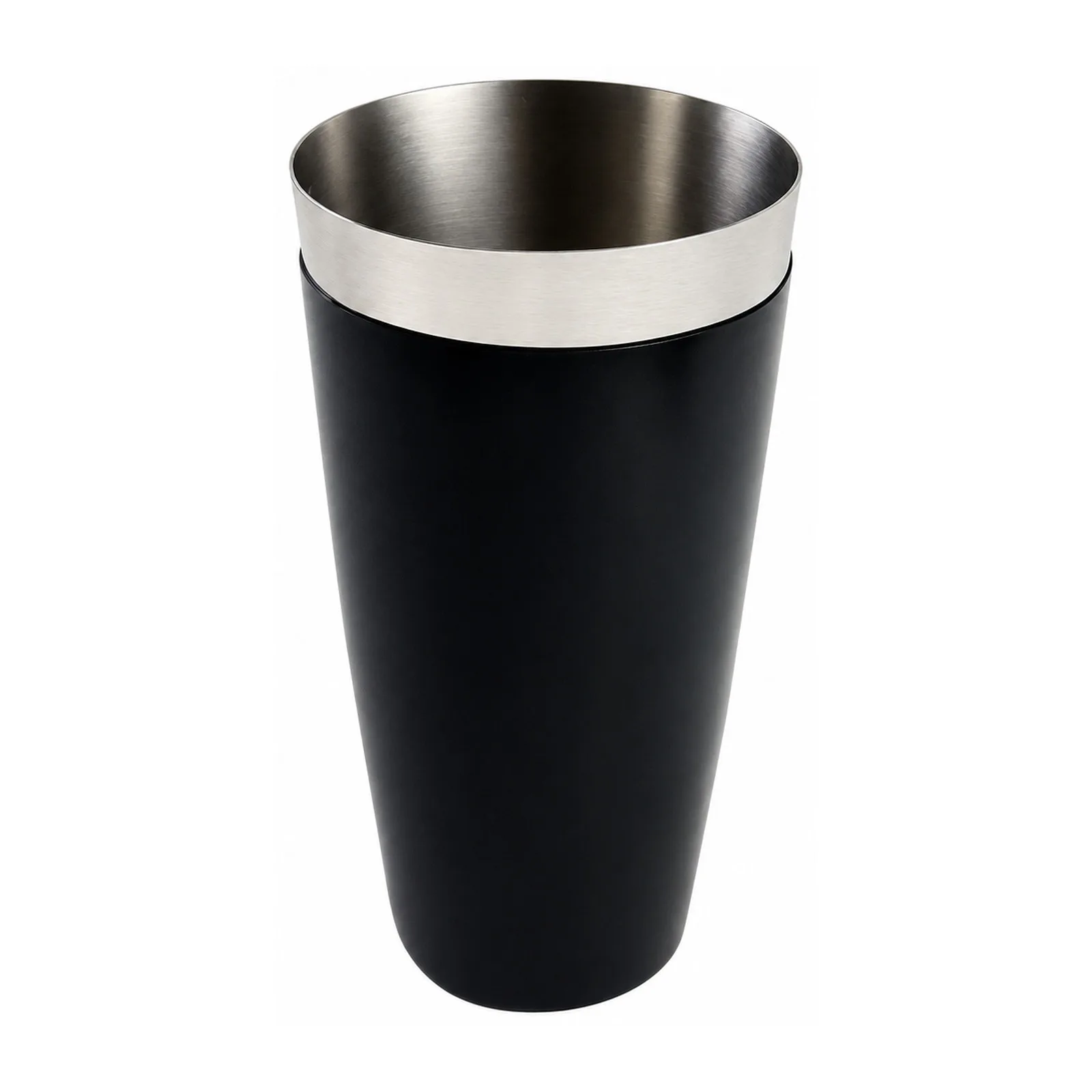 28 oz Stainless Steel Bar Shaker Cup with Black PVC Exterior
