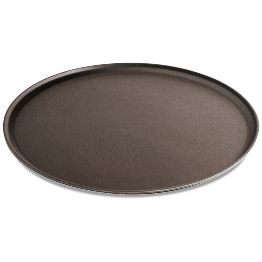 26-inch Non-slip Brown Oval Service Tray