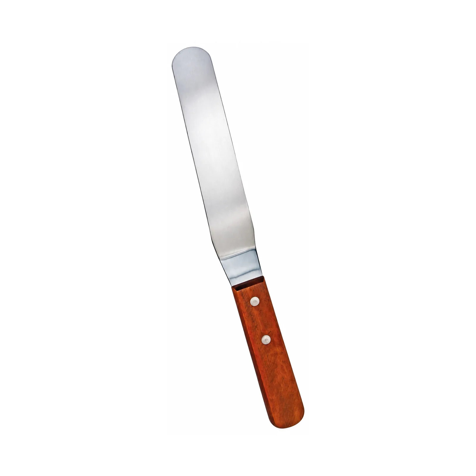 Stainless Steel Offset Baking / Icing Spatula with 6 1/2″ x 1 5/16″ blade and Wooden Handle