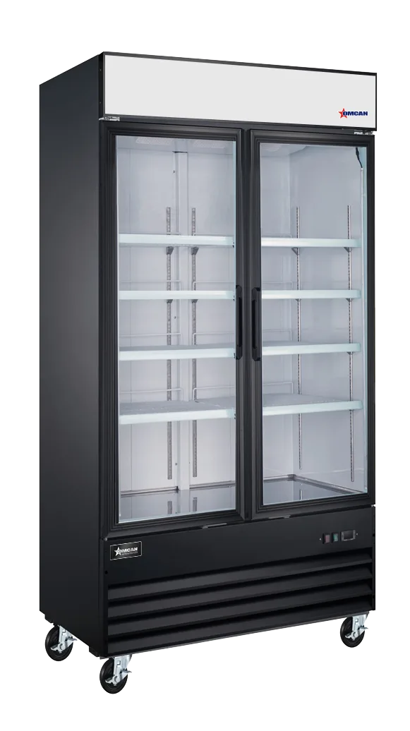 40" Two (2) Swing Glass Door Display Refrigerator, 31.5 cu.ft. (892 L), Black