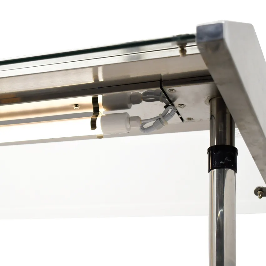 48″ 3 Pan Sealed Well Steam Table with Integrated Lighting Canopy, All-Stainless-Steel, 110 V, 1450 W
