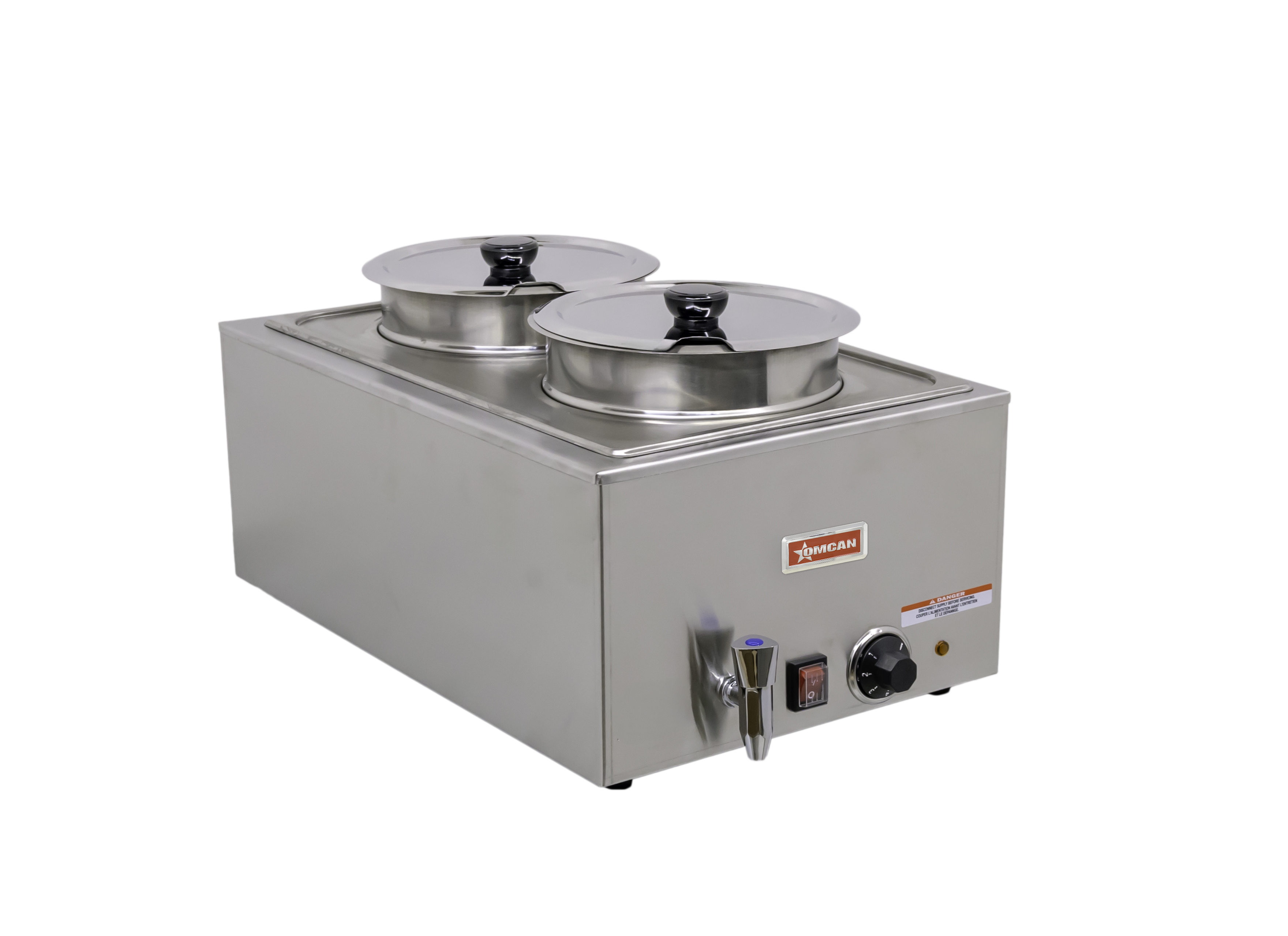 Full-Size Countertop Food Warmer with Two 8 L / 8.45 qt Container Insets and Lids – 1200 W, 120 V